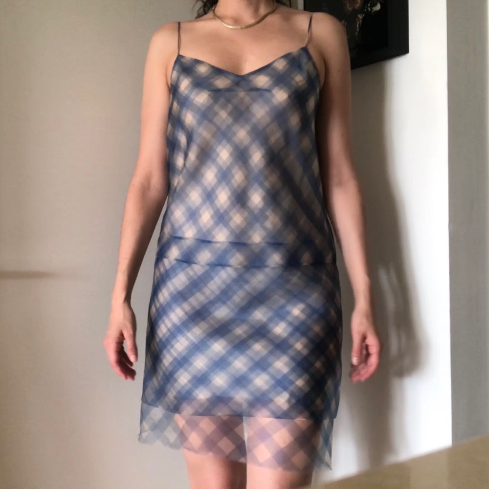 Marc Jacobs runway blue gingham organza dress